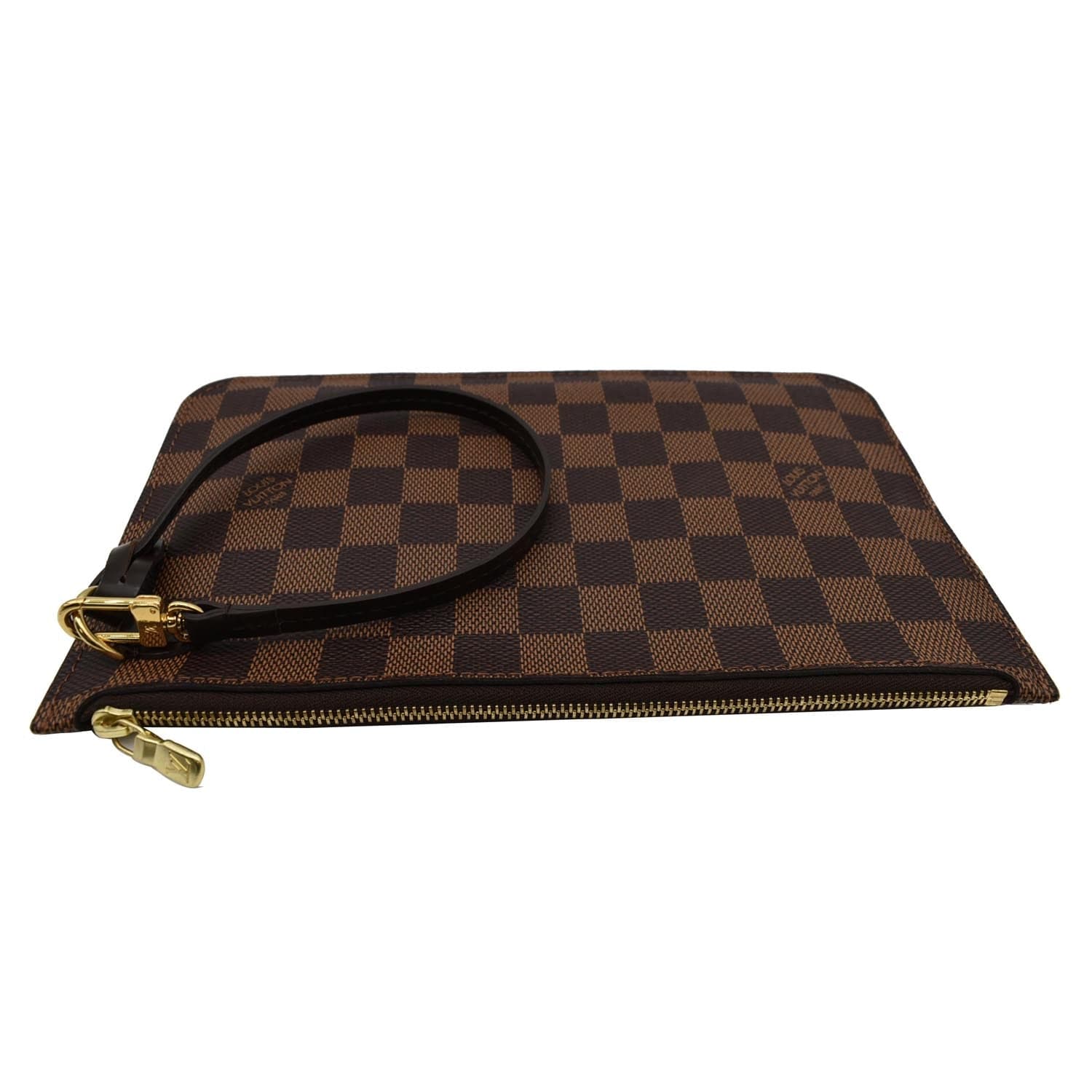 Neverfull leather clutch bag Louis Vuitton Brown in Leather - 36260179