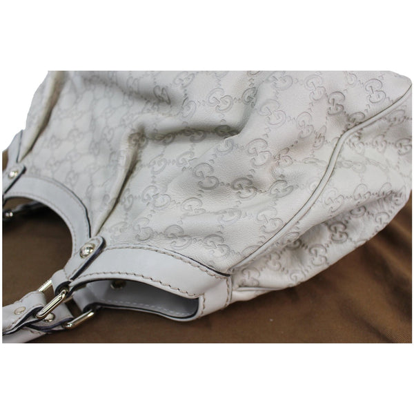 GUCCI Sukey Medium Guccissima Leather Tote Bag White 211944