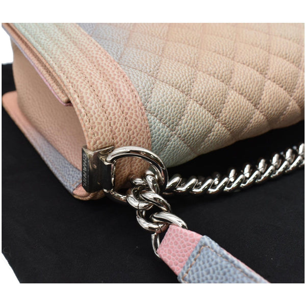 CHANEL Medium Rainbow Boy Flap Caviar Leather Shoulder Bag Multicolor