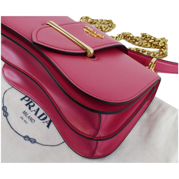 PRADA City Sidonie Small Leather Crossbody Bag Magenta