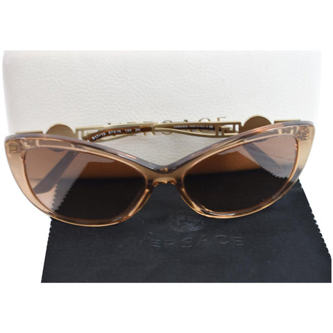 VERSACE Cat Eye VE4295 Plastic Transparent Metal Sunglasses Brown