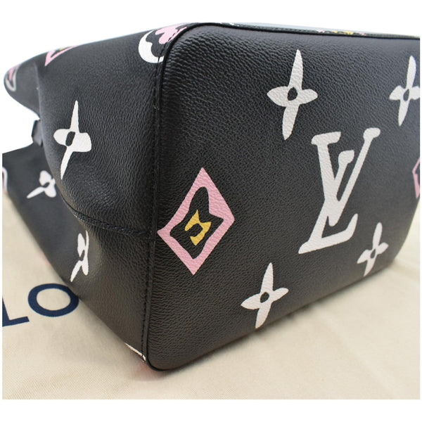 LOUIS VUITTON NeoNoe MM Wild At Heart Monogram Canvas Shoulder Bag Black