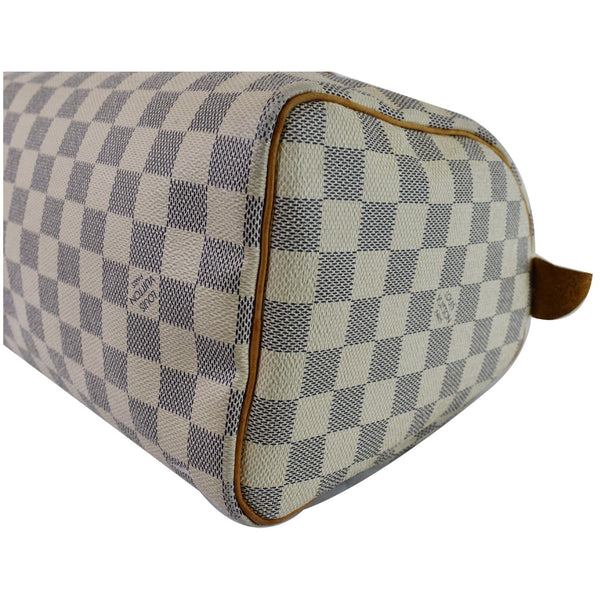 Louis Vuitton Speedy 25 Damier Azur Satchel Bag - corner focused view