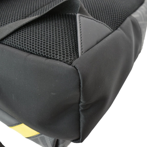 FENDI Diagonal Liberty Nylon Leather Backpack Black