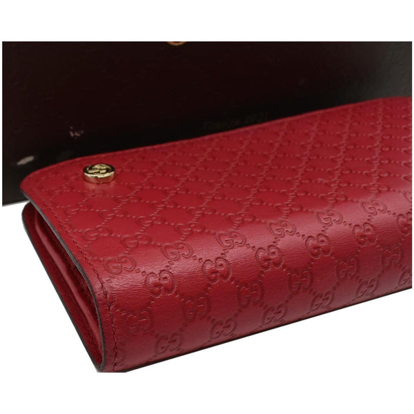 GUCCI Microguccissima Continental GG Monogram Embossed Wallet Red 256930