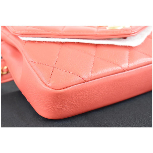 CHANEL Quilted Flap Calfskin Leather Chain Belt Waist Bag Red