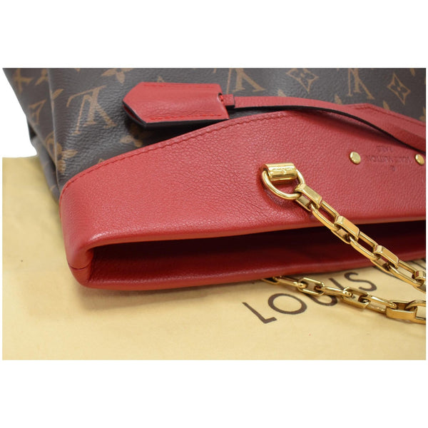 LOUIS VUITTON Pallas Chain Monogram Canvas Shopper Bag Brown