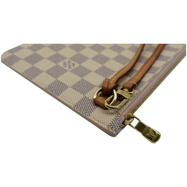 LOUIS VUITTON  Neverfull GM Damier Azur Pochette Wristlet Pouch White
