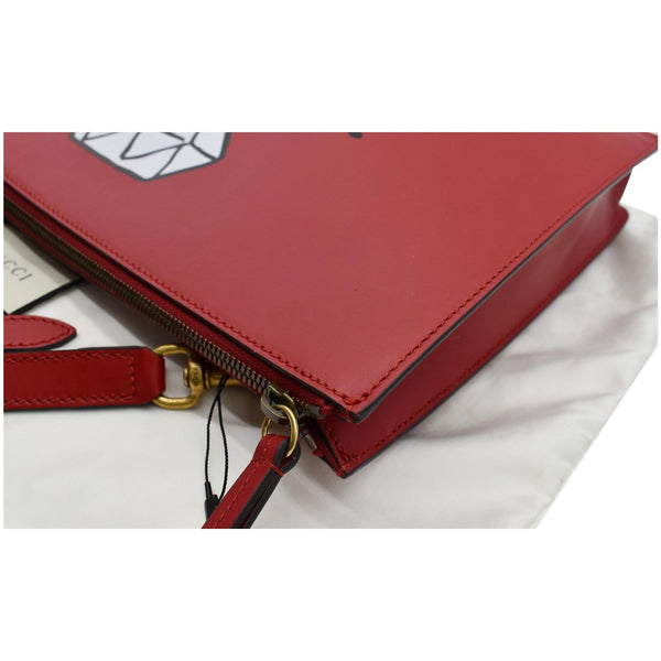 Gucci Diamond GG Calfskin Leather Messenger Bag Red 429004