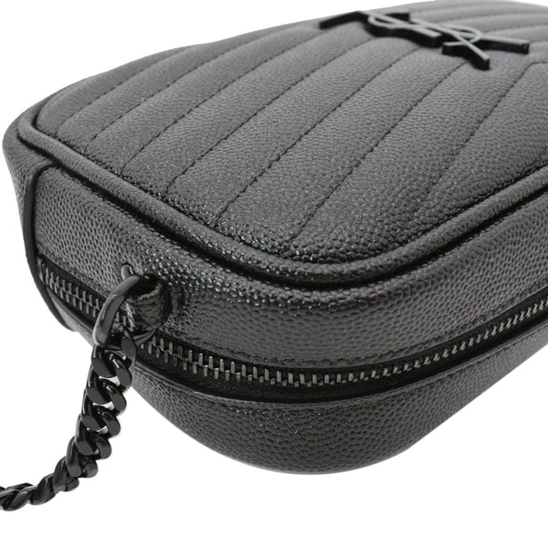 YVES SAINT LAURENT Mini Lou Leather Camera Crossbody Bag Black