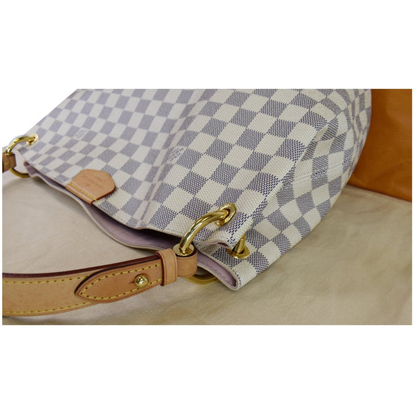 Louis Vuitton Graceful PM Damier Azur Shoulder Bag - white checks