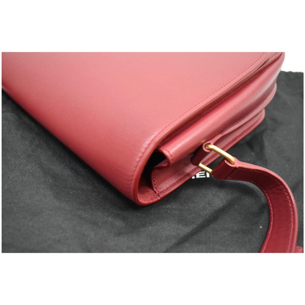 YVES SAINT LAURENT Betty Smooth Leather Shoulder Bag Burgundy