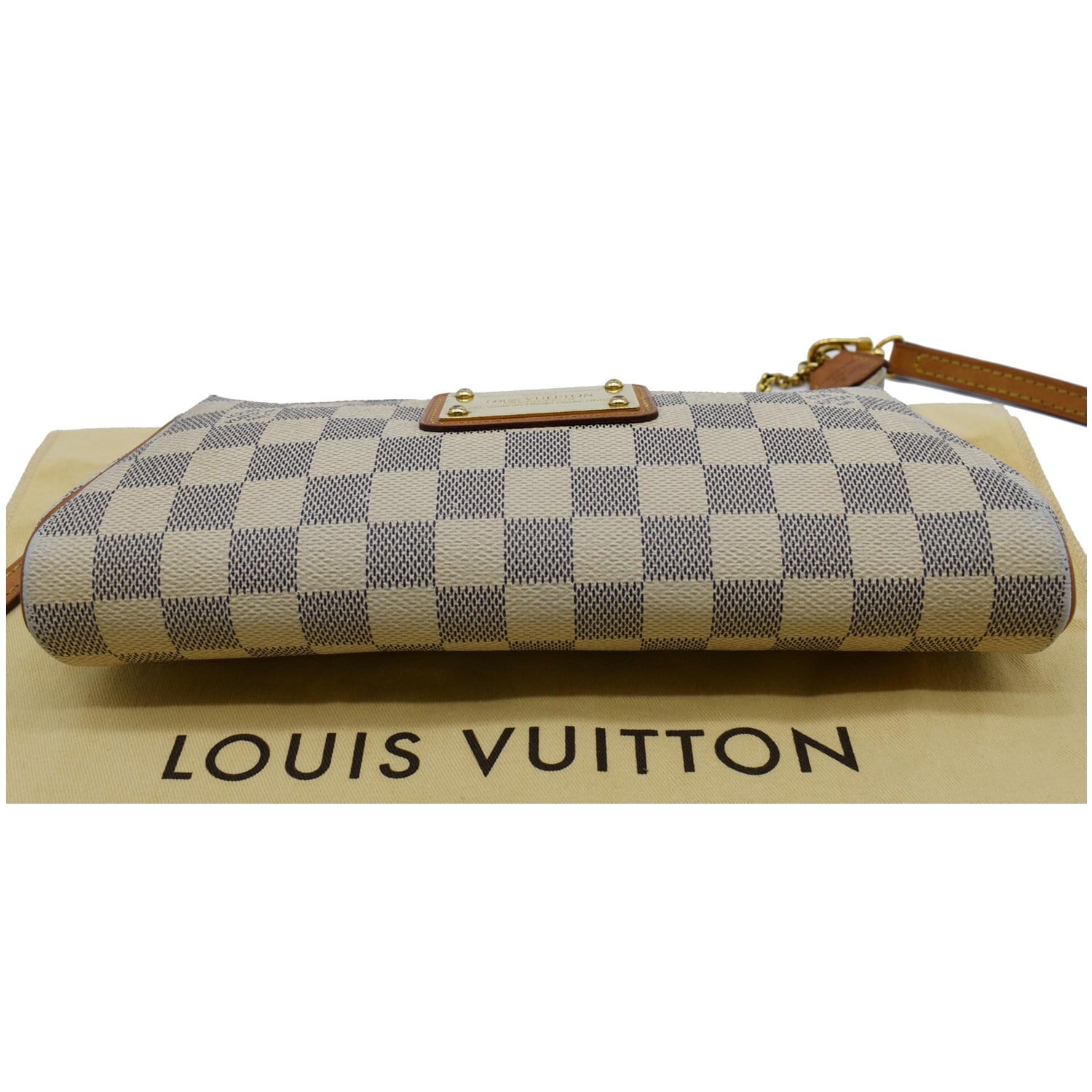 Authentic Louis Vuitton Pochette Eva White Damier Azur Canvas