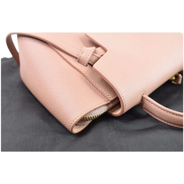 CELINE Nano Belt Grained Calfskin 2Way Shoulder Bag Light Pink