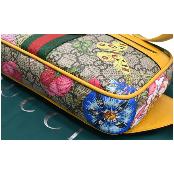GUCCI Ophidia Flora GG Supreme Canvas Belt Messenger Bag Beige 574796