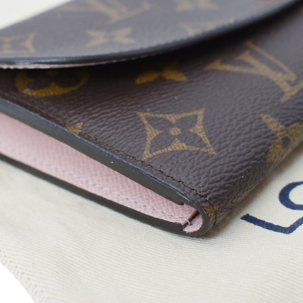 LOUIS VUITTON Emilie Monogram Canvas Wallet Rose Ballerine