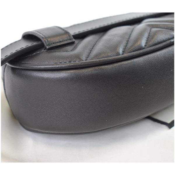 GUCCI GG Marmont Matelasse Leather Belt Bag Black 476434