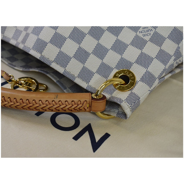 Louis Vuitton Artsy MM Damier Azur Shoulder Bag White handle joint