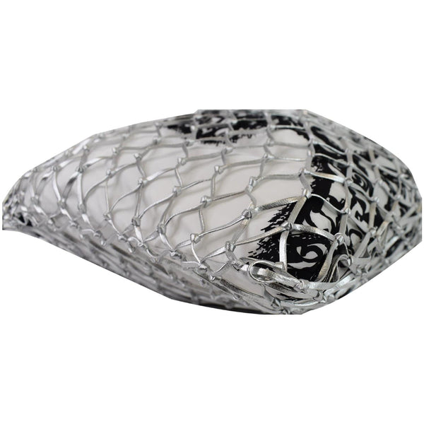 PRADA Rete Fabric Mesh Tote Bag Black/White