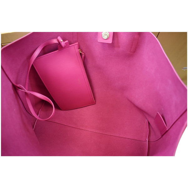 YVES SAINT LAURENT Large Leather Shopping Tote Bag Pink