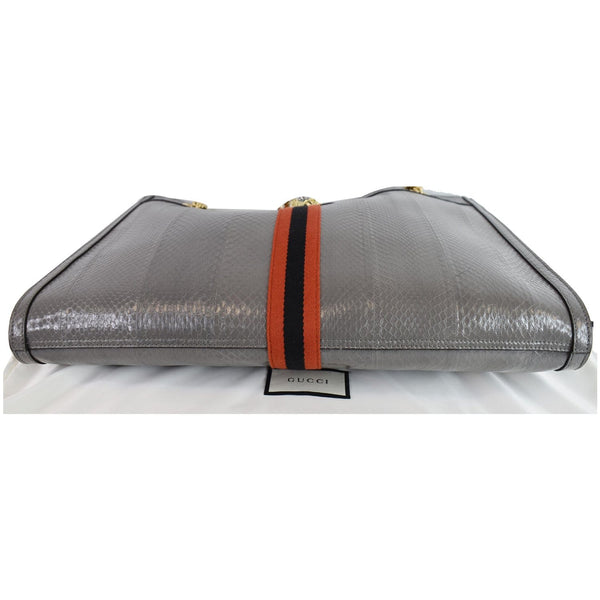 Gucci Rajah Large Snakeskin Tote Shoulder Bag bottom