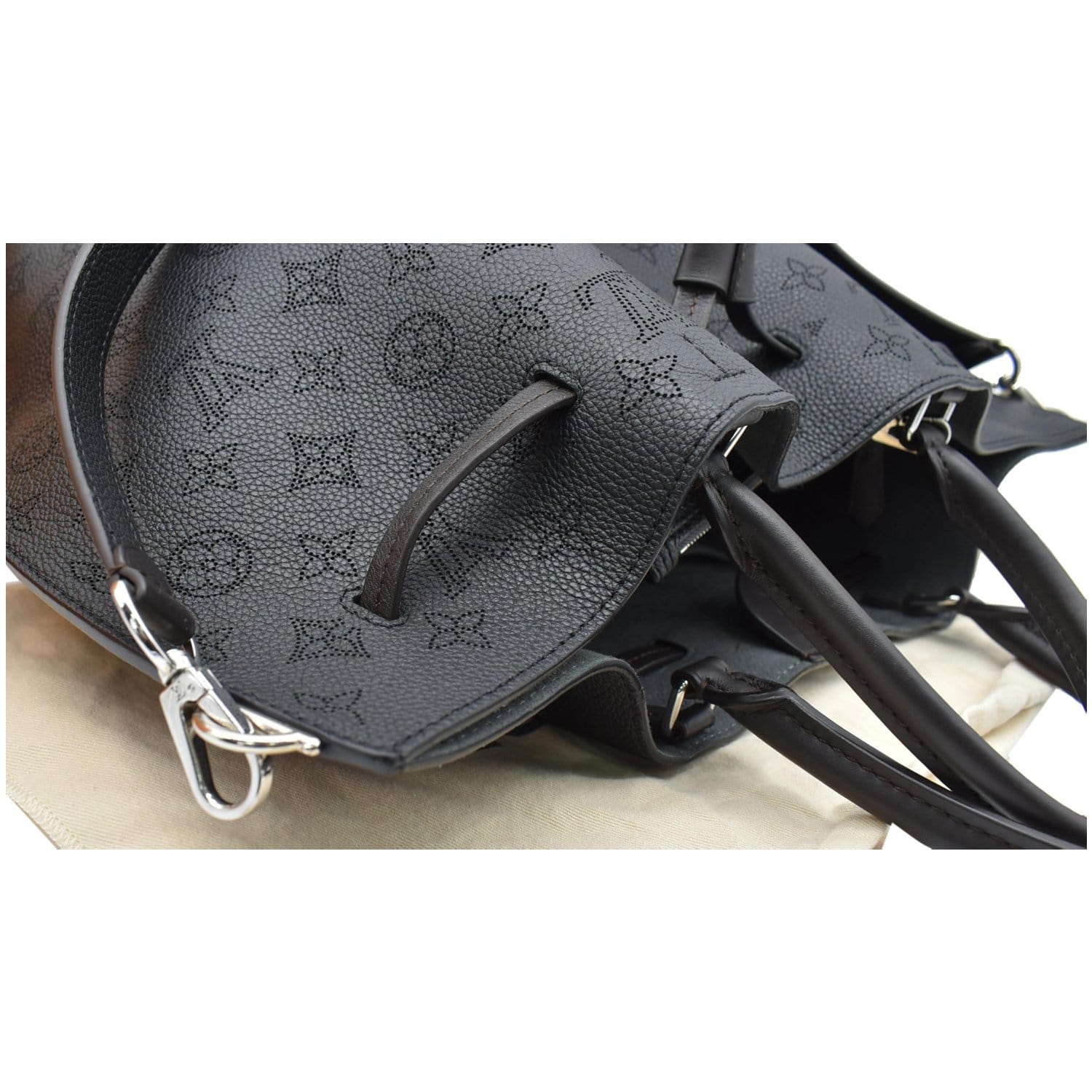 Louis Vuitton Top Handle Girolata Monogram Mahina Noir Black in Leather  with Silver-tone - US