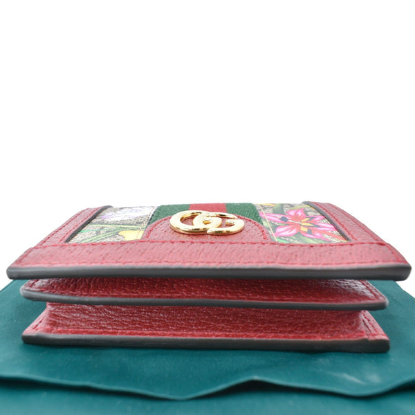 GUCCI Ophidia Flora GG Supreme Canvas Card Case Wallet Red