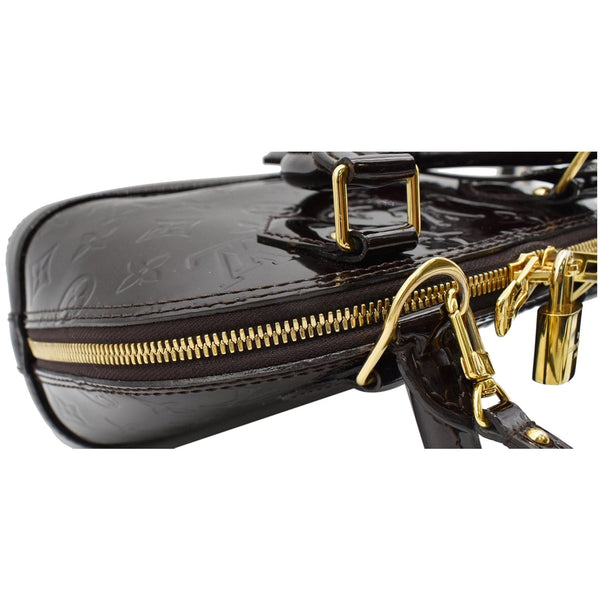 LOUIS VUITTON Alma BB Vernis Leather Satchel Crossbody Bag Amarante