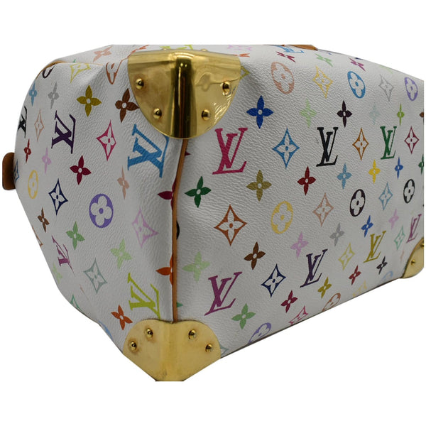 LOUIS VUITTON Speedy 30 Monogram Multicolor Satchel Bag White