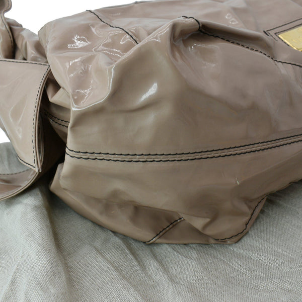 VALENTINO Nuage Bow Patent Leather Tote Bag Nude