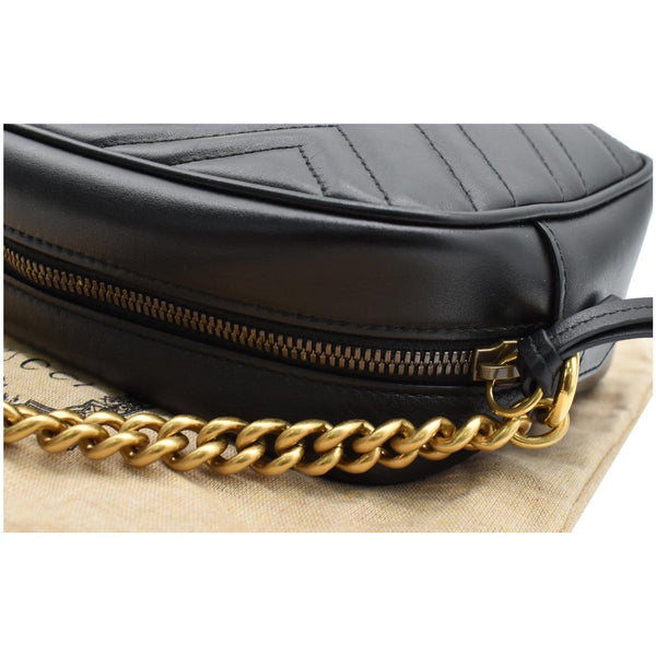 GUCCI GG Marmont Small Matelasse Leather Crossbody Bag Black 447632