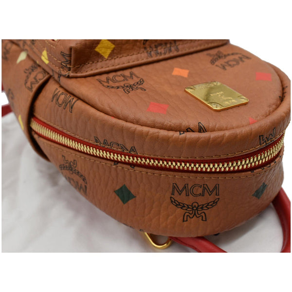 MCM Skyoptic Stark Bebe Boo X Mini Visetos Backpack Bag Cognac