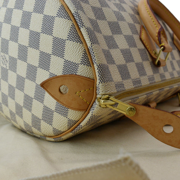 LOUIS VUITTON Speedy 35 Damier Azur Satchel Bag White