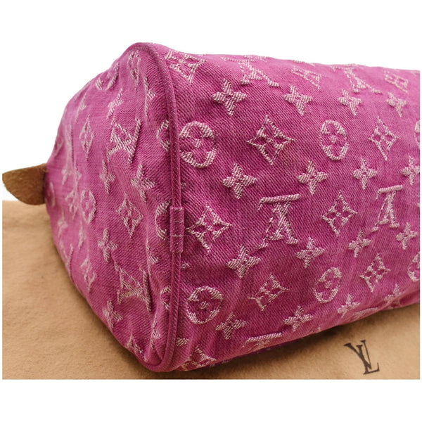 LOUIS VUITTON Neo Speedy Denim Monogram Satchel Bag Pink