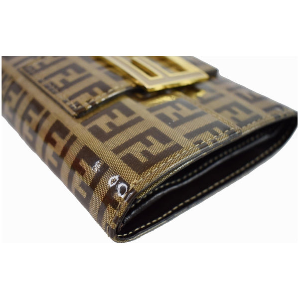 FENDI Trifold Zucca Vinyl Coated Wallet Brown