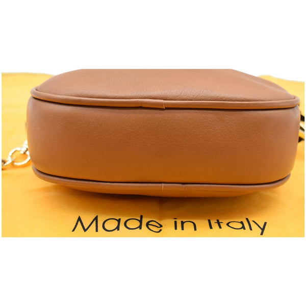 MARIO VALENTINO Mia Logo Leather Crossbody Bag Caramel