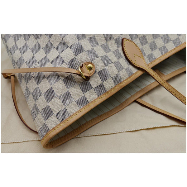 LOUIS VUITTON Neverfull GM Damier Azur Tote Shoulder Bag White