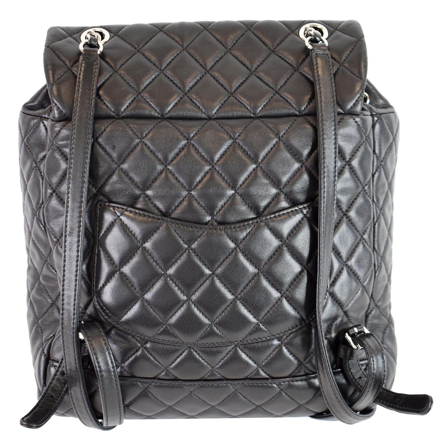 CHANEL Small Urban Spirit Quilted Lambskin Backpack Bag Black