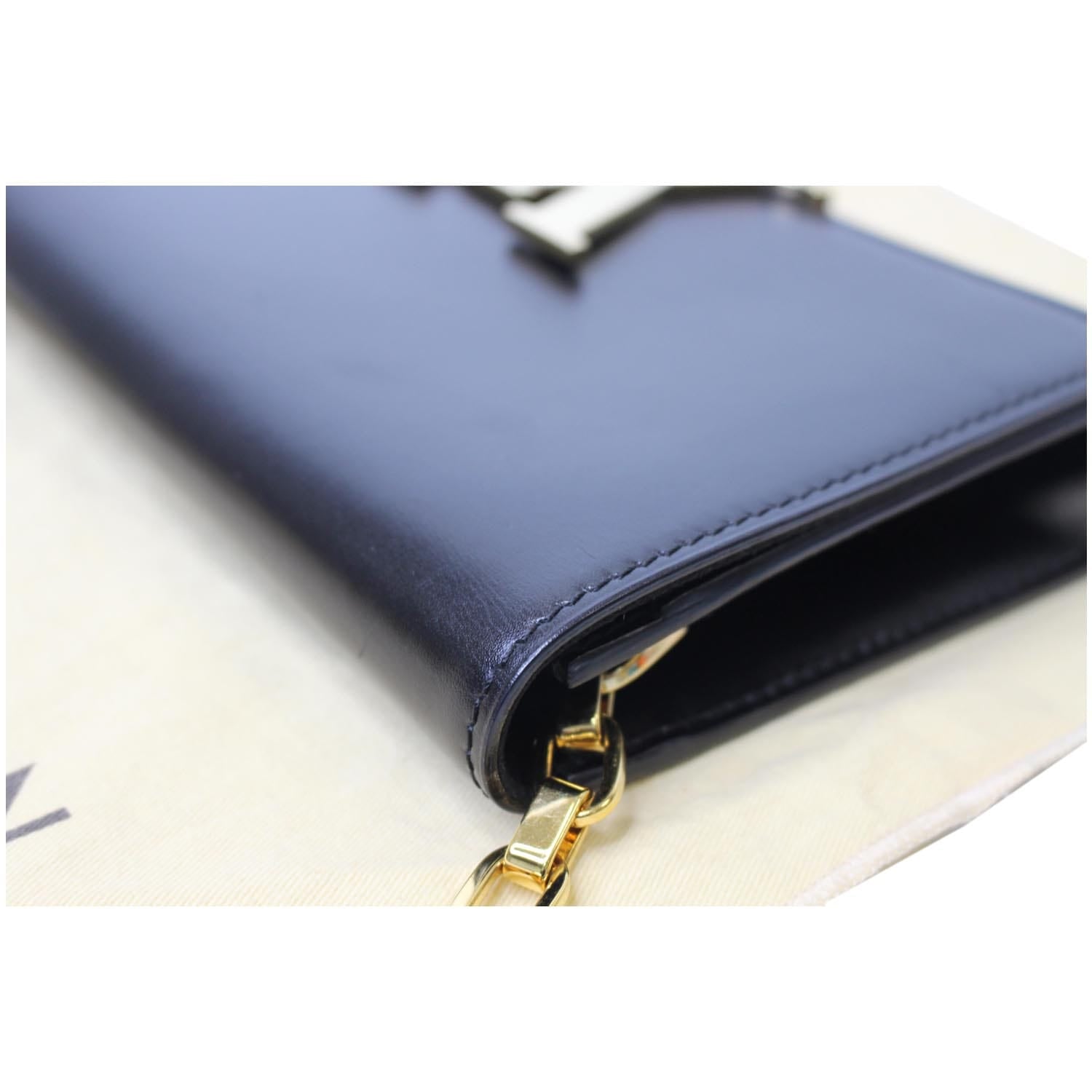 Louis Vuitton Black Leather Chain Louise Gm Shoulder Bag ref