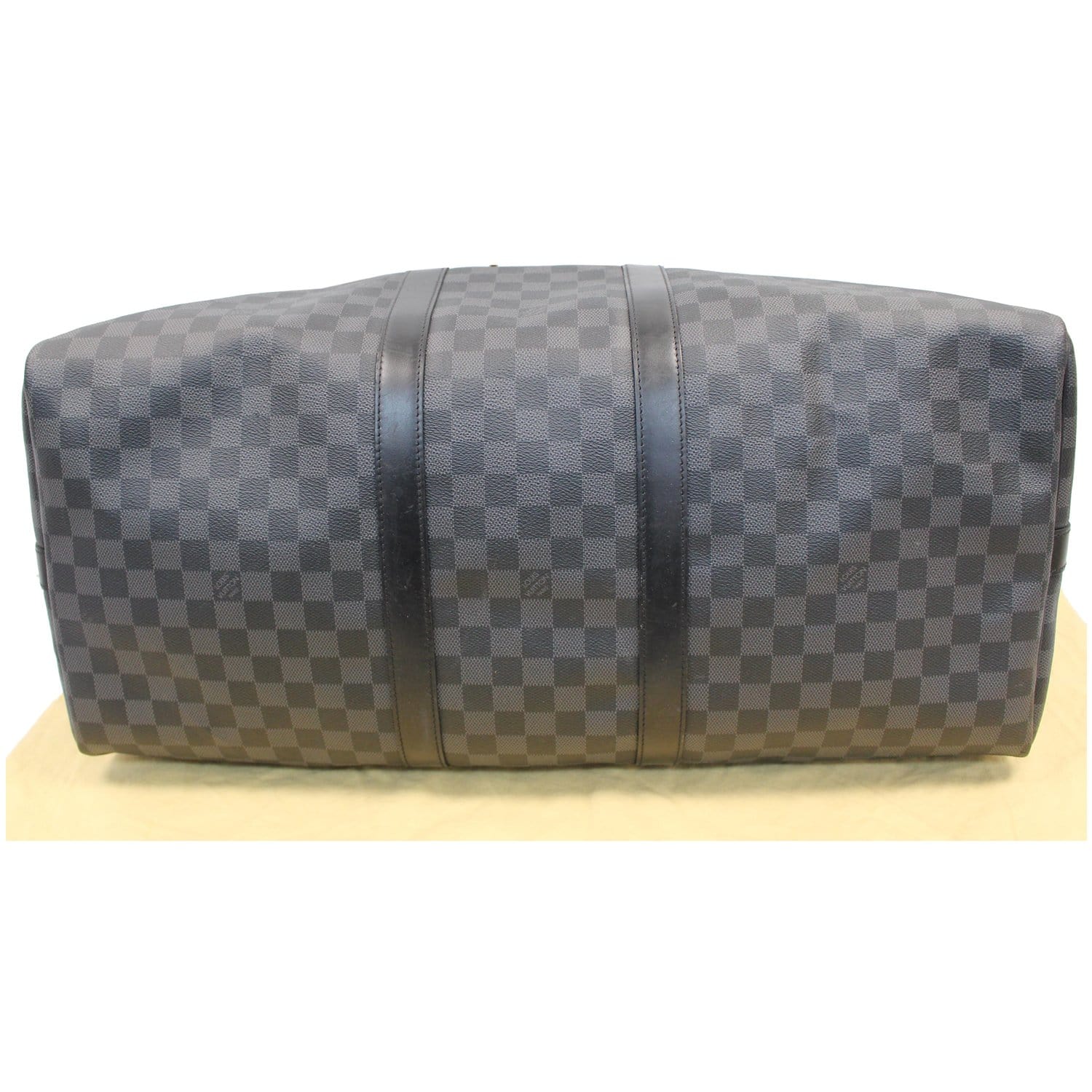 LOUIS VUITTON Damier Graphite Keepall Bandouliere 55 ❤ liked on