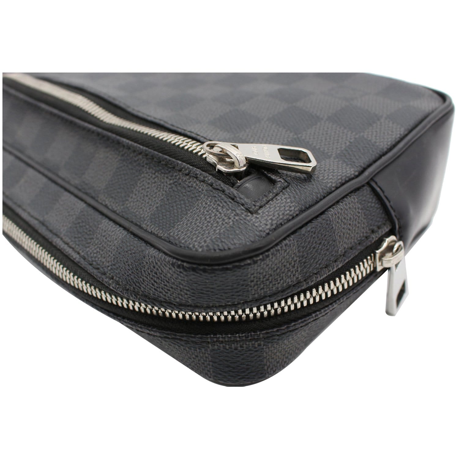 Pre-owned Damier Graphite Alpha Clutch In Black