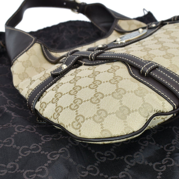 Gucci 85th Anniversary Horsebit GG Canvas Hobo Bag Beige