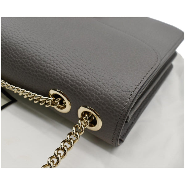 GUCCI Interlocking GG Calfskin Leather Crossbody Bag Grey 510303