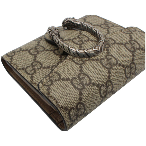 GUCCI Dionysus GG Supreme Canvas Card Case Wallet Beige 627073