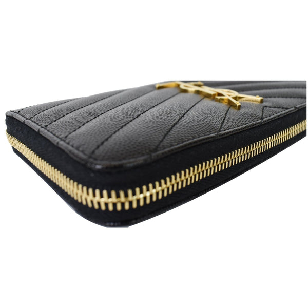 YVES SAINT LAURENT Matelasse Zip Around Wallet Black
