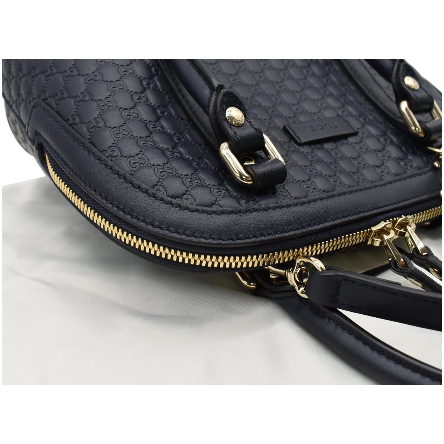 GUCCI Mini Dome Micro Guccissima Leather Crossbody Bag Blue 449654
