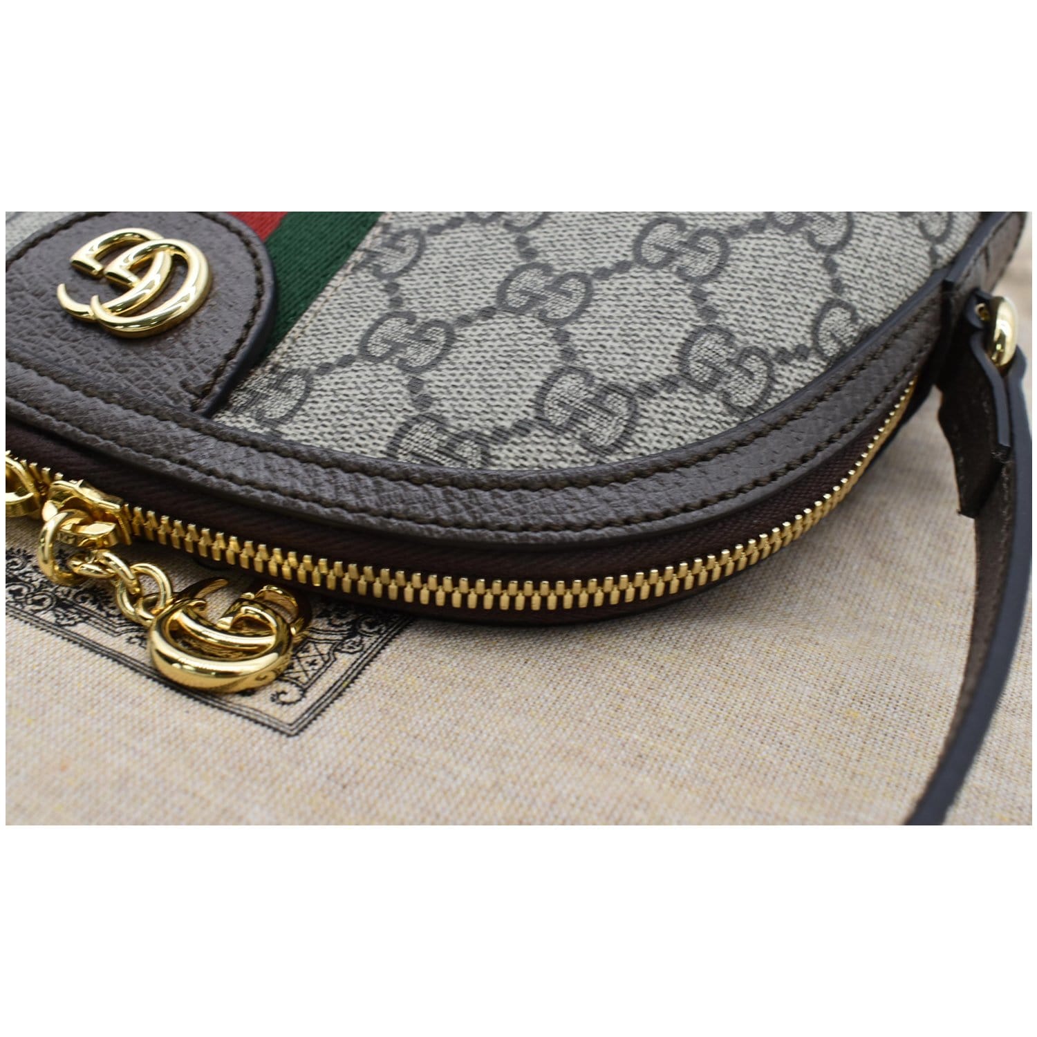 Gucci Ophidia Messenger Bag Small GG Supreme Beige/Ebony in Canvas/Leather  with Gold-tone - US