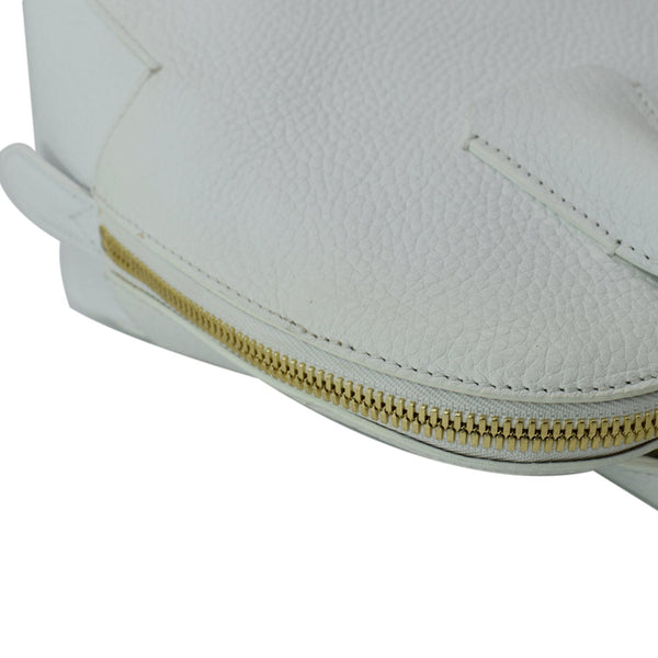 BURBERRY Grainy Leather Bowling Shoulder Bag White