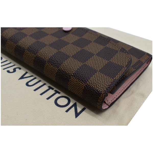 LOUIS VUITTON Emilie Damier Ebene Wallet Rose Ballerine