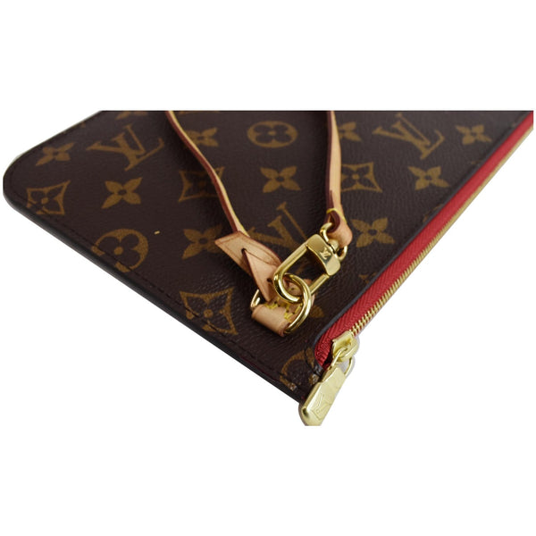 LOUIS VUITTON Pochette Wristlet Pouch Monogram Canvas Neverfull MM Brown